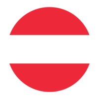 Austria Flat Rounded Flag with Transparent Background png