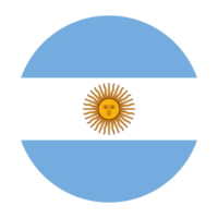 Argentina Flat Rounded Flag with Transparent Background png