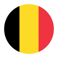 Belgium Flat Rounded Flag with Transparent Background png
