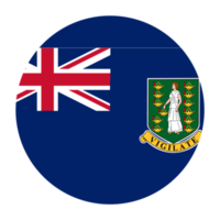 British Virgin Islands Flat Rounded Flag with Transparent Background png
