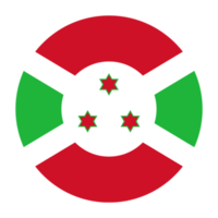 Burundi Flat Rounded Flag with Transparent Background png