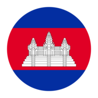 drapeau plat arrondi cambodge avec fond transparent png