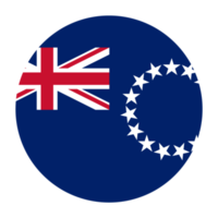 Cook Islands Flat Rounded Flag with Transparent Background png