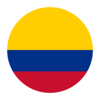 colombia platt avrundad flagga med transparent bakgrund png