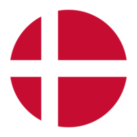Dinamarca bandeira plana arredondada com fundo transparente png