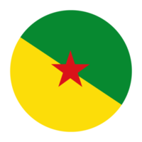 drapeau plat arrondi de la guyane française avec fond transparent png