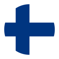 bandeira plana arredondada finlandesa com fundo transparente png