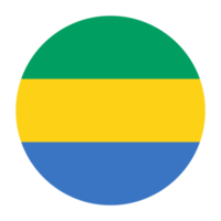 Gabon Flat Rounded Flag with Transparent Background png