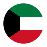 Kuwait Flat Rounded Flag with Transparent Background png