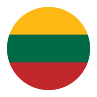 Lithuania Flat Rounded Flag with Transparent Background png