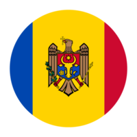 Moldova Flat Rounded Flag with Transparent Background png