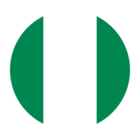 Nigeria Flat Rounded Flag Icon with Transparent Background png