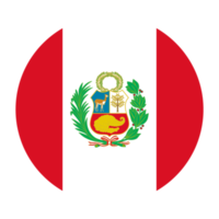 Perú icono de bandera redondeada plana con fondo transparente png