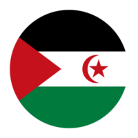 icône de drapeau arrondi plat de république arabe sahraouie démocratique avec fond transparent png