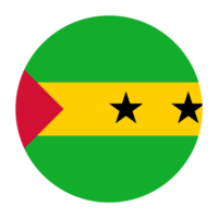 Sao Tome and Principe Flat Rounded Flag Icon with Transparent Background png