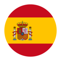 Spanien platt avrundad flagga ikon med transparent bakgrund png