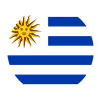 icône de drapeau arrondi plat uruguay avec fond transparent png