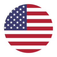 ícone de bandeira plana arredondada dos Estados Unidos com fundo transparente png