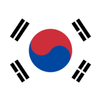 zuiden Korea vlak afgeronde vlag icoon met transparant achtergrond png