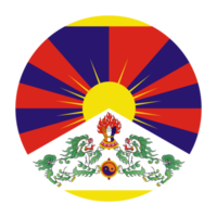 tibet platt avrundad flagga ikon med transparent bakgrund png