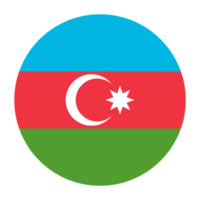 drapeau azerbaïdjanais plat arrondi avec fond transparent png