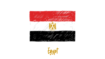 egypten nationell Land flagga penna Färg skiss illustration png