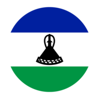 Lesotho Flat Rounded Flag with Transparent Background png