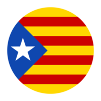 Catalonia Flat Rounded Flag with Transparent Background png