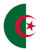 Algeria Flat Rounded Flag with Transparent Background png