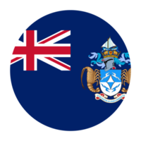 Tristan da Cunha Flat Rounded Flag Icon with Transparent Background png