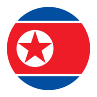 icono de bandera redondeada plana de corea del norte con fondo transparente png