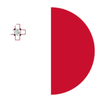 Malta vlak afgeronde vlag met transparant achtergrond png