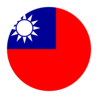 Taiwan vlak afgeronde vlag icoon met transparant achtergrond png