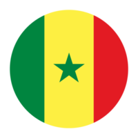 ícone de bandeira plana arredondada do senegal com fundo transparente png