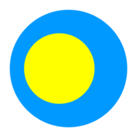 palau platt avrundad flagga ikon med transparent bakgrund png