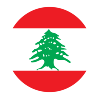 Lebanon Flat Rounded Flag with Transparent Background png