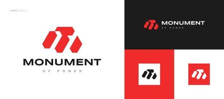 Abstract Red Letter M Logo Design for Business and Technology Brand Identity vector