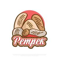 ilustración pempek, comida tradicional indonesia. cocina tradicional de palembang llamada empek-empek vector