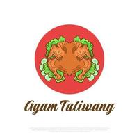 Ayam Taliwang is Indonesian Traditional Food. Spicy Grilled Chicken with Special Recipe vector