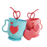 3d illustrazione amore bevanda png