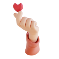 3D illustration hands show love png