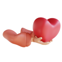 3d illustration main donnant l'amour png