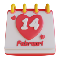 3D-Darstellung Valentinskalender png