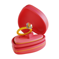 3D illustration valentine diamond ring png