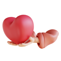 3d illustration main donnant l'amour png