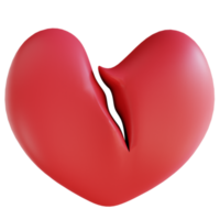 3d illustrator broken heart png