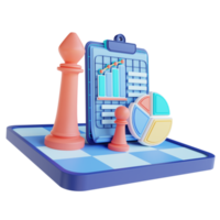 3D illustration business strategy analysis png