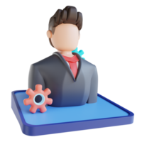 3D illustration business manager png