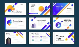 Modern and Colorful Presentation Template Design with Infographic Elements. Use for Presentation, Branding, Marketing, Advertising, Annual Report, Banner, Cover, Landing Page, and Website Design