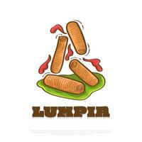 Lumpia, Traditional Food From Indonesia. Illustration of Indonesian Snack vector